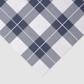 Klassisches Navy Blau und Weiß Kariertes Muster Seidenpapier (Detail)