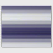 Klassisches Navy Blue and White Stripe Muster Geschenkpapier (Flach)