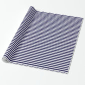 Klassisches Navy Blue and White Stripe Muster Geschenkpapier (Ungerollt)