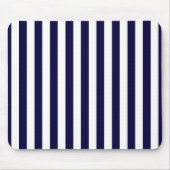 Klassisches Navy Blue and White Stripe Muster Mousepad (Vorne)