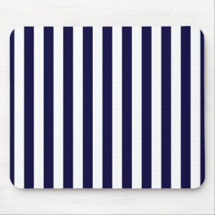 Klassisches Navy Blue and White Stripe Muster Mousepad