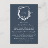 klassisches Navy Blue Blumenmonogramm-Wappen Begleitkarte (Vorderseite)