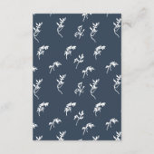 klassisches Navy Blue Blumenmonogramm-Wappen Begleitkarte (Rückseite)