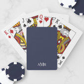 Klassisches Navy Blue Personalisiert Monogram Spielkarten