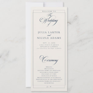Klassisches Navy-Elfenbein-Kalligrafie-Hochzeitspr