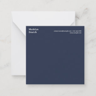 Klassisches Navy Modern Notizkartendesign-Stil Mitteilungskarte