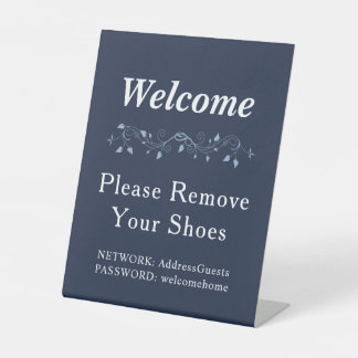 Klassisches Navyblau Farmhouse - Schuhe ausziehen Sockelschild