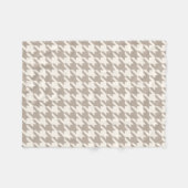 Klassisches neutrales Ivory Taupe Hahnentrittmuste Fleecedecke (Vorderseite (Horizontal))