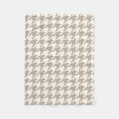 Klassisches neutrales Ivory Taupe Hahnentrittmuste Fleecedecke (Vorderseite)