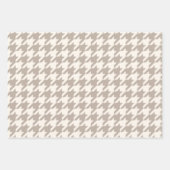 Klassisches neutrales Ivory Taupe Hahnentrittmuste Geschenkpapier Set (Vorderseite)