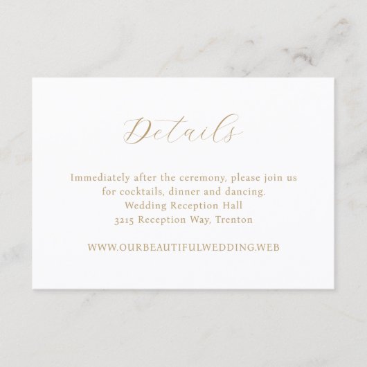 Klassisches neutrales Monogramm Elegante Hochzeit Begleitkarte (Vorderseite)