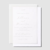 Klassisches neutrales Monogramm Elegante Hochzeit Pergament Einladungen (Versetzt)