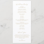 Klassisches neutrales Monogramm Elegante Hochzeit Programm (Rückseite)