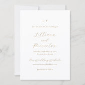 Klassisches neutrales Monogramm Elegante Hochzeit Save The Date (Vorderseite)