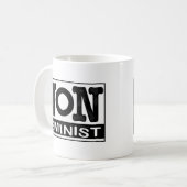 Klassisches nicht-Feministisches Logo Kaffeetasse (Vorderseite Links)
