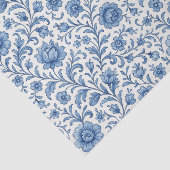 Klassisches niederländisches Delfts Blue Floral Ar Seidenpapier (Ausschnitt)