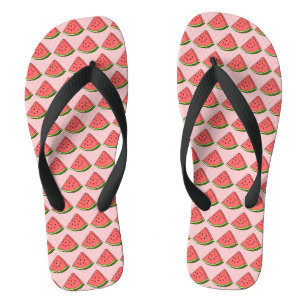 Klassisches Niedlich Chic Pink Watermelon Slice Mu Badesandalen