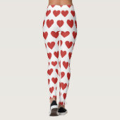 Klassisches Niedlich Chic Red Heart Muster Leggings (Rückseite)
