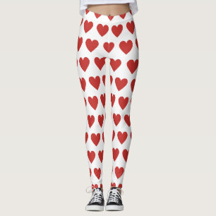 Klassisches Niedlich Chic Red Heart Muster Leggings