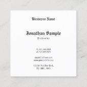 Klassisches Nostalgisches Aussehen alter englische Quadratische Visitenkarte (Rückseite)