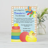 Klassisches Nostalgisches Spielzeug Einladung (Stehend Vorderseite)