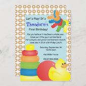 Klassisches Nostalgisches Spielzeug Einladung (Vorne/Hinten)