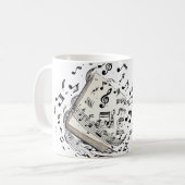 Klassisches Notenbuch Kaffeetasse (Vorderseite Links)