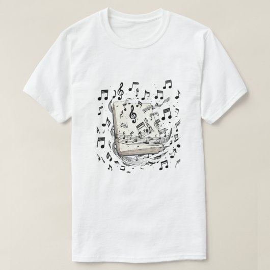 Klassisches Notenbuch T-Shirt (Design vorne)