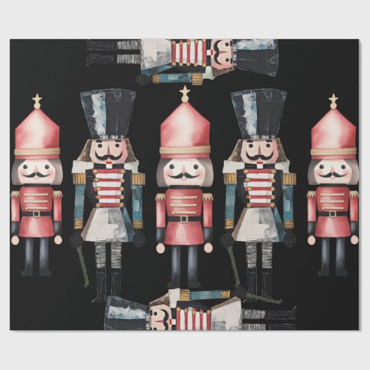 Klassisches Nutcracker Weihnachtswackelpapier Geschenkpapier (Flach)