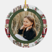 Klassisches Nutcraker-Muster-Foto Keramik Ornament (Hinten)