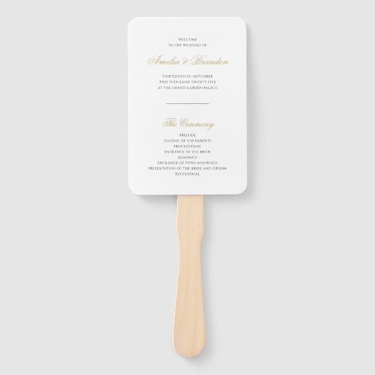 Klassisches offizielles Black & Gold Script-Hochze Fächer (Vorderseite)