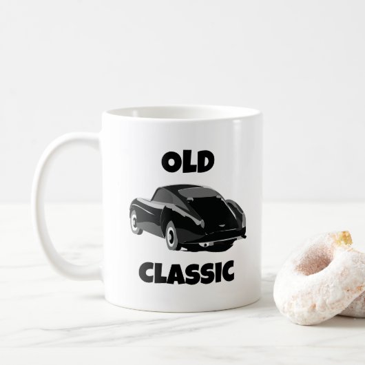 Klassisches Oldtimer-Auto Kaffeetasse (Mit Donut)