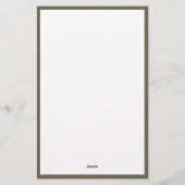 Klassisches Olivgrün Monogramm Briefpapier (Rückseite)