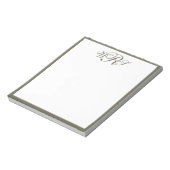Klassisches Olivgrün Monogramm Notizblock (Rotiert)