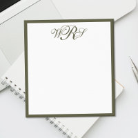 Klassisches Olivgrün Monogramm