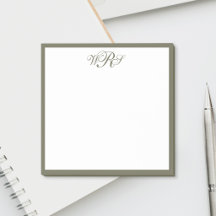 Klassisches Olivgrün Monogramm