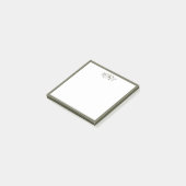 Klassisches Olivgrün Monogramm Post-it Klebezettel (angewinkelt)