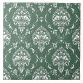 Klassisches Olivgrün-Retromuster Viktorianisch Fliese (Vorderseite)