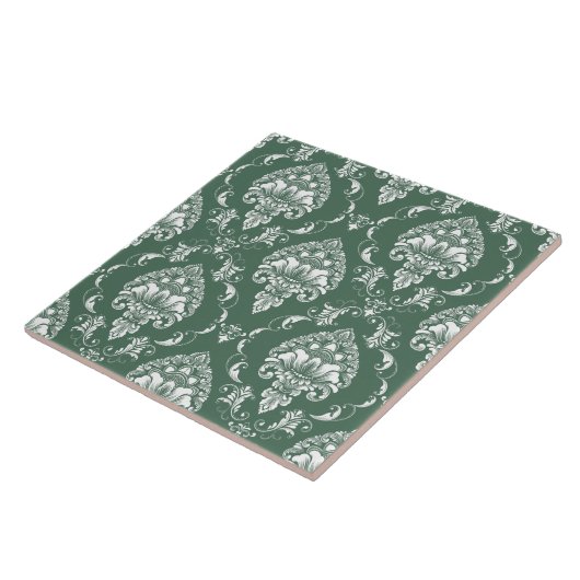 Klassisches Olivgrün-Retromuster Viktorianisch Fliese (Seite)