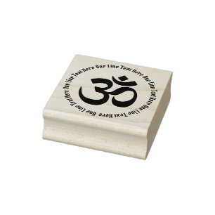 Klassisches Om Spirituelles Symbol mit Ihrem Text Gummistempel