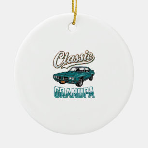 Klassisches Opa-Vintage-Auto-T-Shirt-Design_1 Keramik Ornament