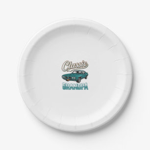 Klassisches Opa-Vintage-Auto-T-Shirt-Design_1 Pappteller