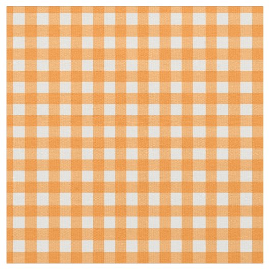 Klassisches Orange Gingham Prüfmuster Stoff (Nahaufnahme)