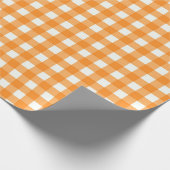 Klassisches Orange Gingham Scheckmuster Geschenkpapier (Ecke)