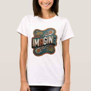 Klassisches Orange IMAGINE Künstlerisches Motiv T-Shirt