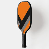 Klassisches Orange mit schwarzen und grauen Streif Pickleball Schläger (Links)