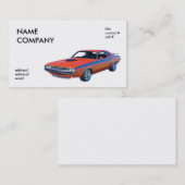 klassisches orange Muskelauto Visitenkarte (Vorne/Hinten)