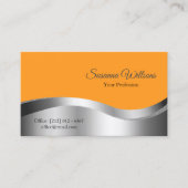 Klassisches Orange Wavy Silver Decor Inspiriere Visitenkarte (Vorderseite)