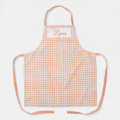 Klassisches Orange & Weiß Gingham | Personalisiert Schürze (Vorderseite)