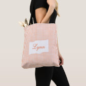Klassisches Orange & Weiß Gingham | Personalisiert Tasche (Von Nahem)